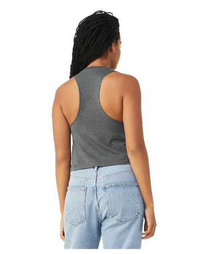 Women's Racerback Cropped Tank - Heather Deep