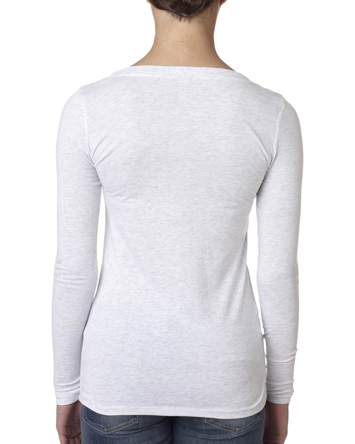 Women's Triblend Long-Sleeve Scoop - Heather White