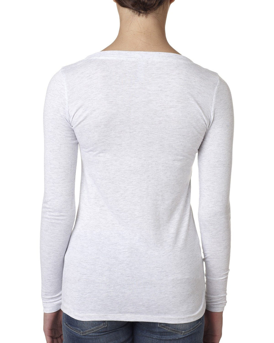 Women's Triblend Long-Sleeve Scoop - Heather White