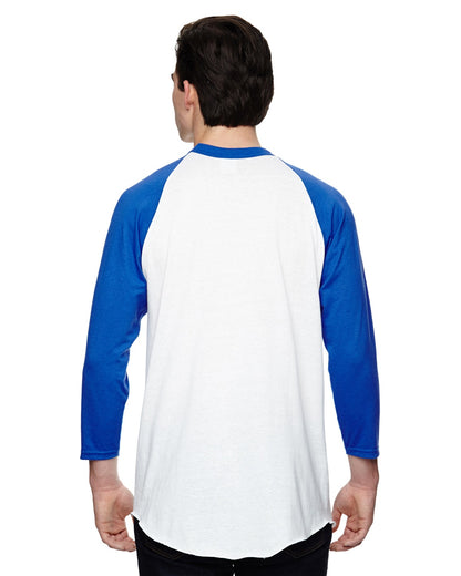 Unisex 3/4-Sleeve Baseball Jersey - White / Royal