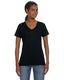 Anvil 88VL - Women's Lightweight V-Neck T-Shirt - Black