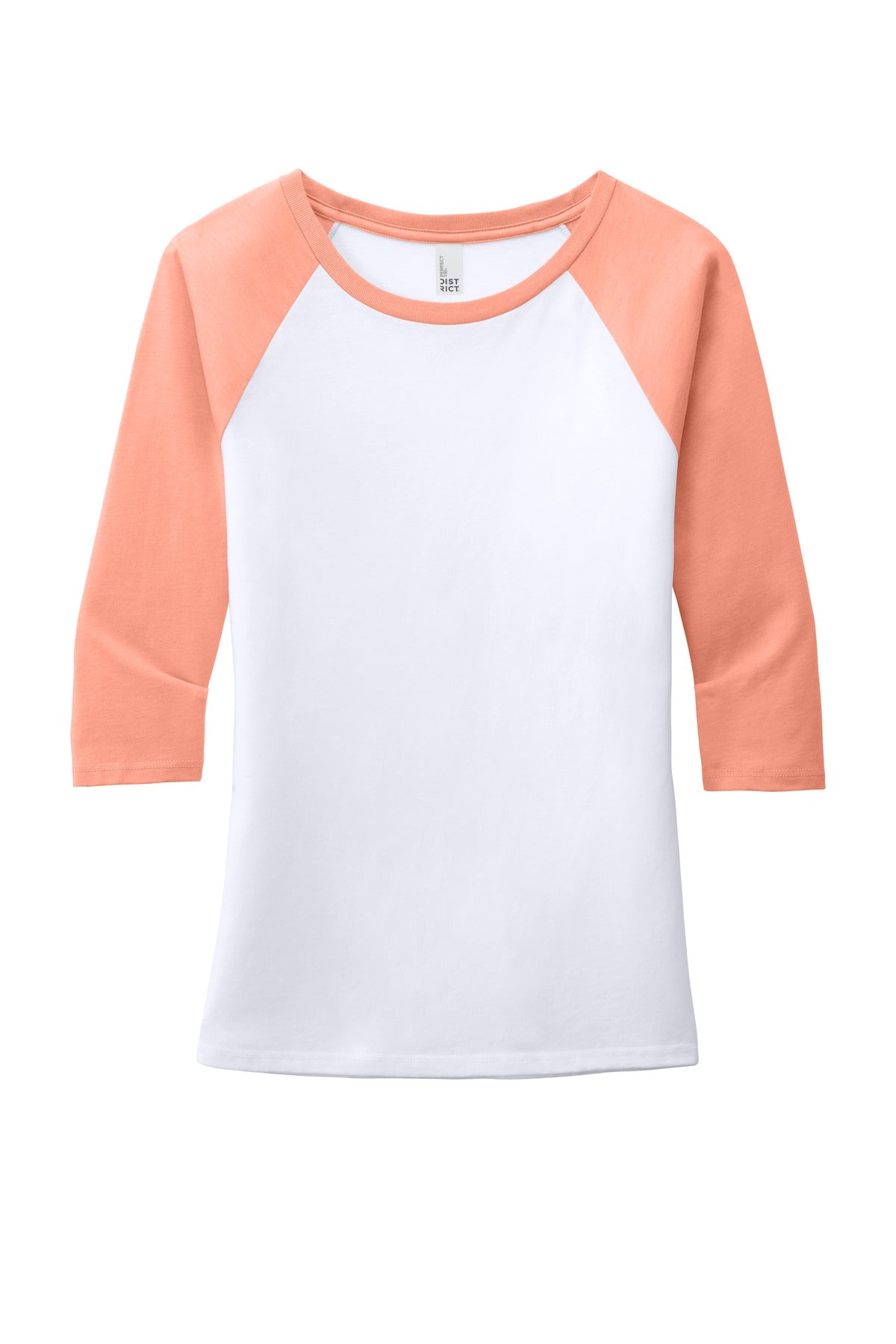 Women's Perfect Tri 3/4-Sleeve Raglan - Heather Dusty Peach / White