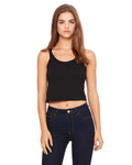 Women's Poly-Cotton Crop Tank - Black
