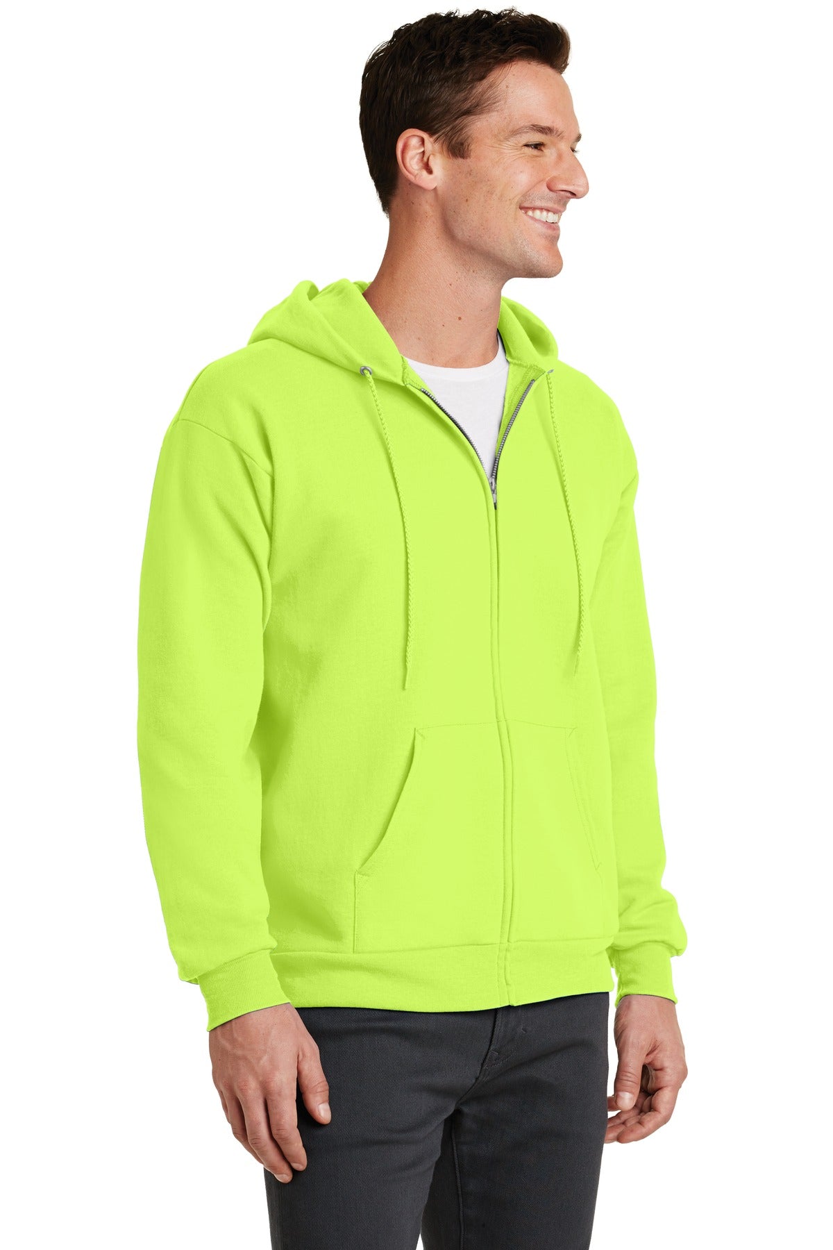 Unisex Core Fleece Full-Zip Hoodie - Neon Yellow