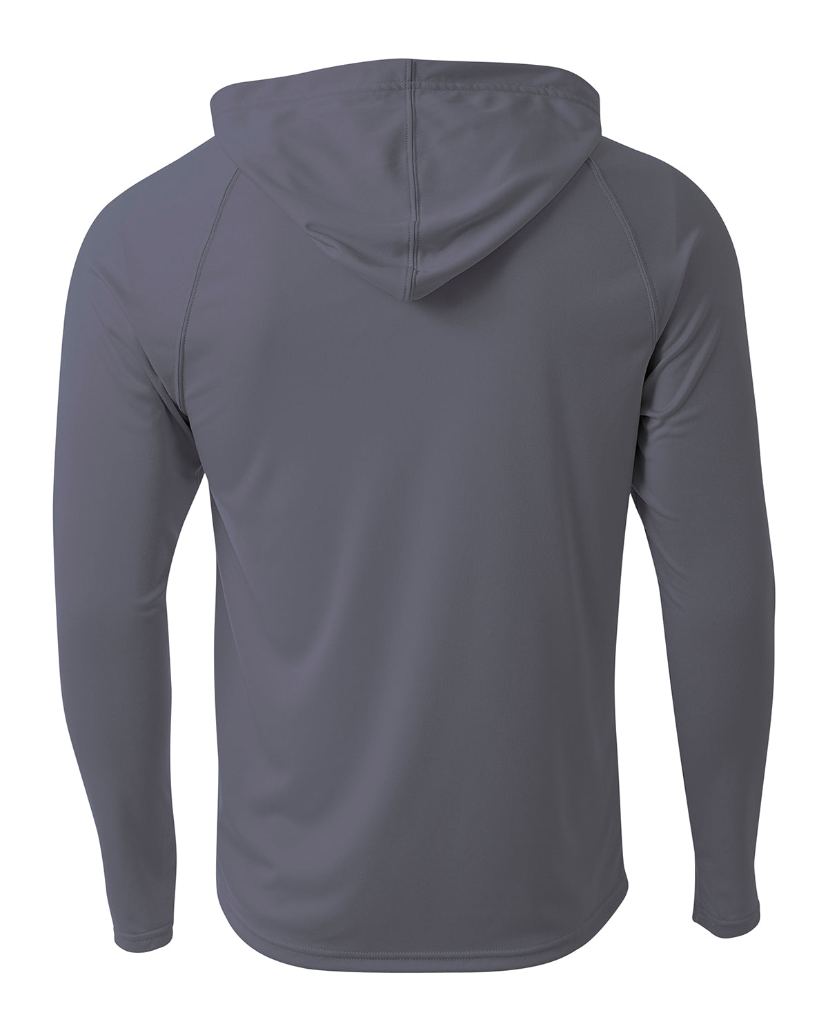 A4 Unisex Cooling Long Sleeve Hooded Tee - Graphite
