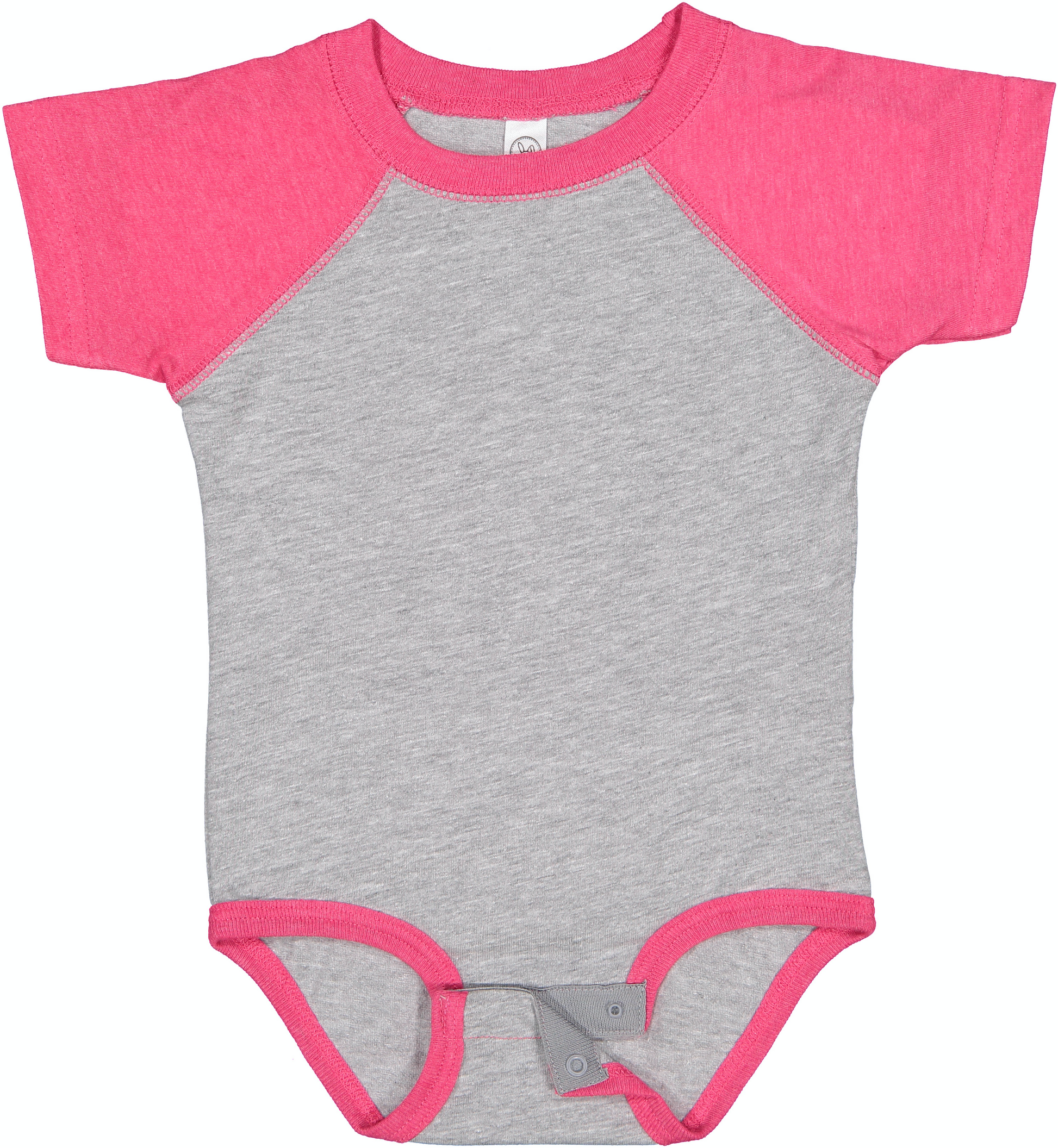 Infant Baseball Bodysuit - Vintage Heather / Vintage Heather Pink