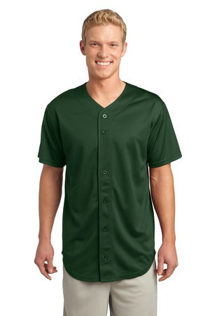 Unisex PosiCharge Tough Mesh Full-Button Jersey - Forest Green