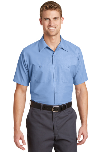 Industrial Short Sleeve Work Shirt - Light Blue