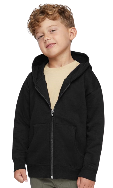 Toddler Zip Fleece Hoodie - Black