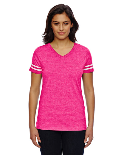 Women's Football T-Shirt - Vintage Heather Pink / Blend White