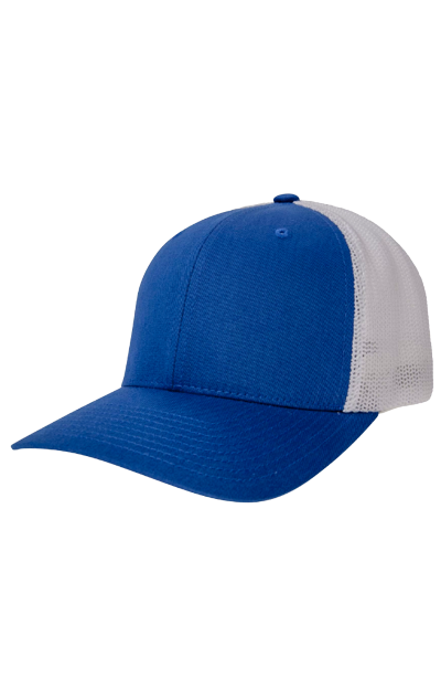 Unisex 6-Panel Trucker Cap - Royal / White