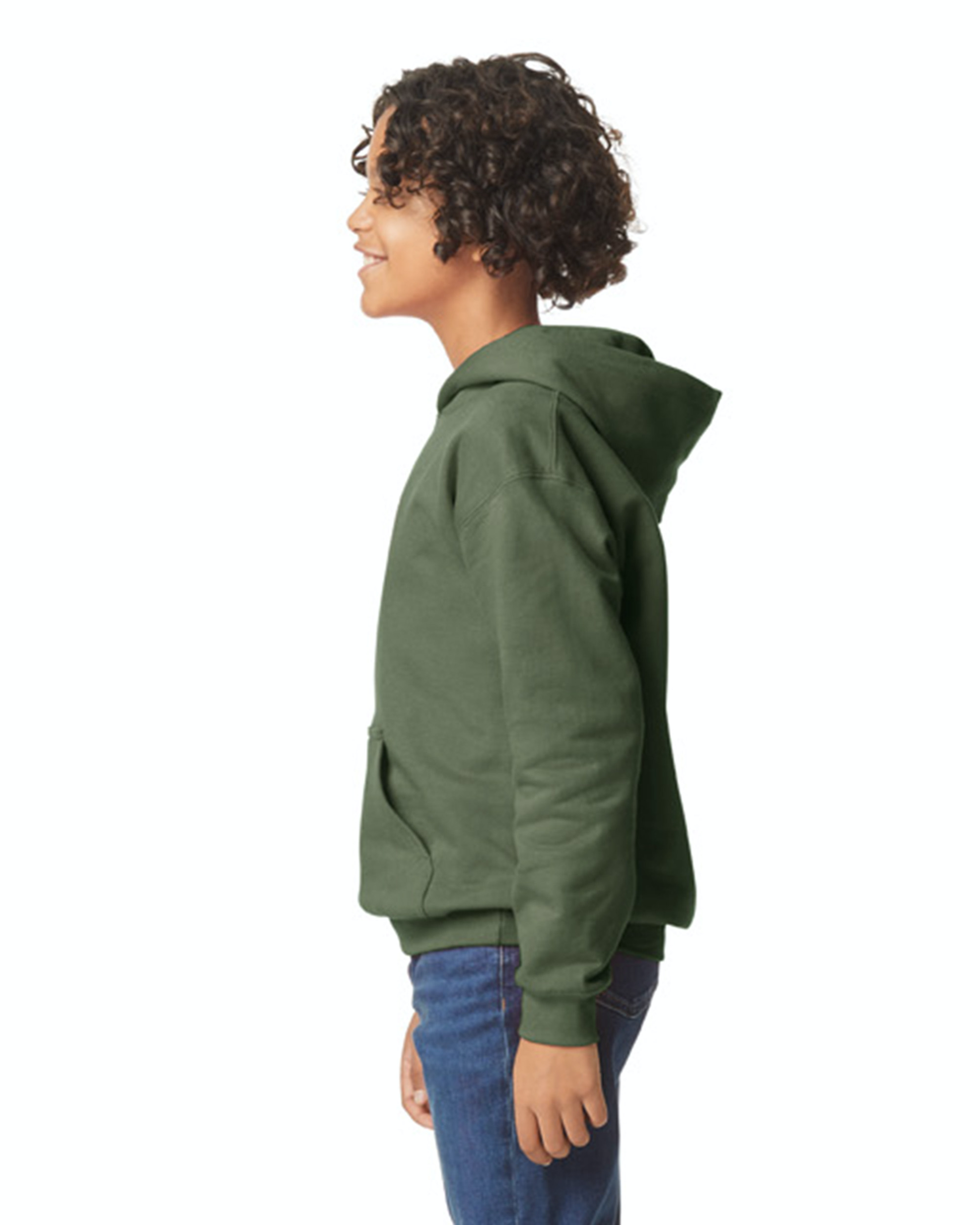 Youth Softstyle Midweight Fleece Hoodie - Military Green