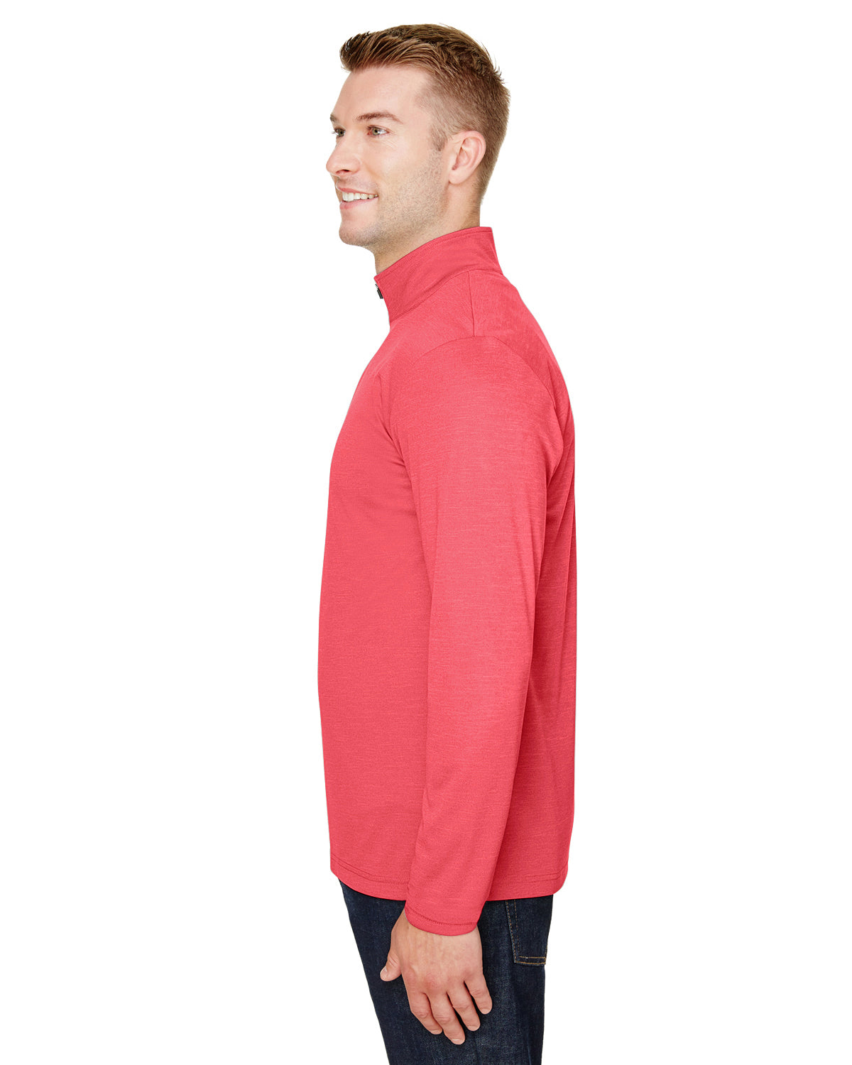 Men's Zone Sonic Heather Performance Quarter-Zip - Sport Red Heather