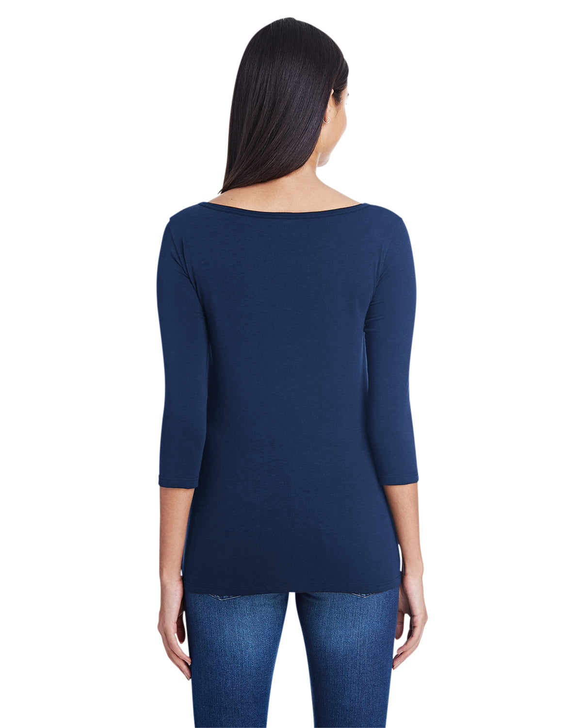 Women's Stretch 3/4 Sleeve T-Shirt - Navy