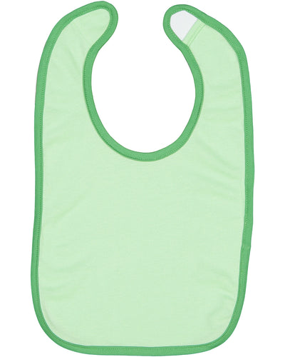 Infant Jersey Contrast Trim Velcro™ Bib - Mint / Grass