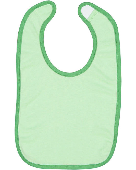 Infant Jersey Contrast Trim Velcro™ Bib - Mint / Grass