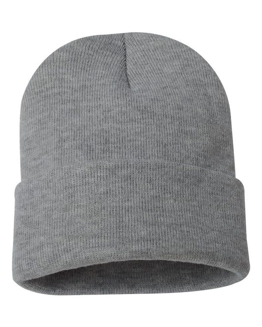 12" Solid Knit Beanie - Dark Heather Gray