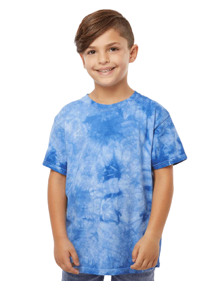 Youth Crystal Tie Dye T-Shirt - Royal