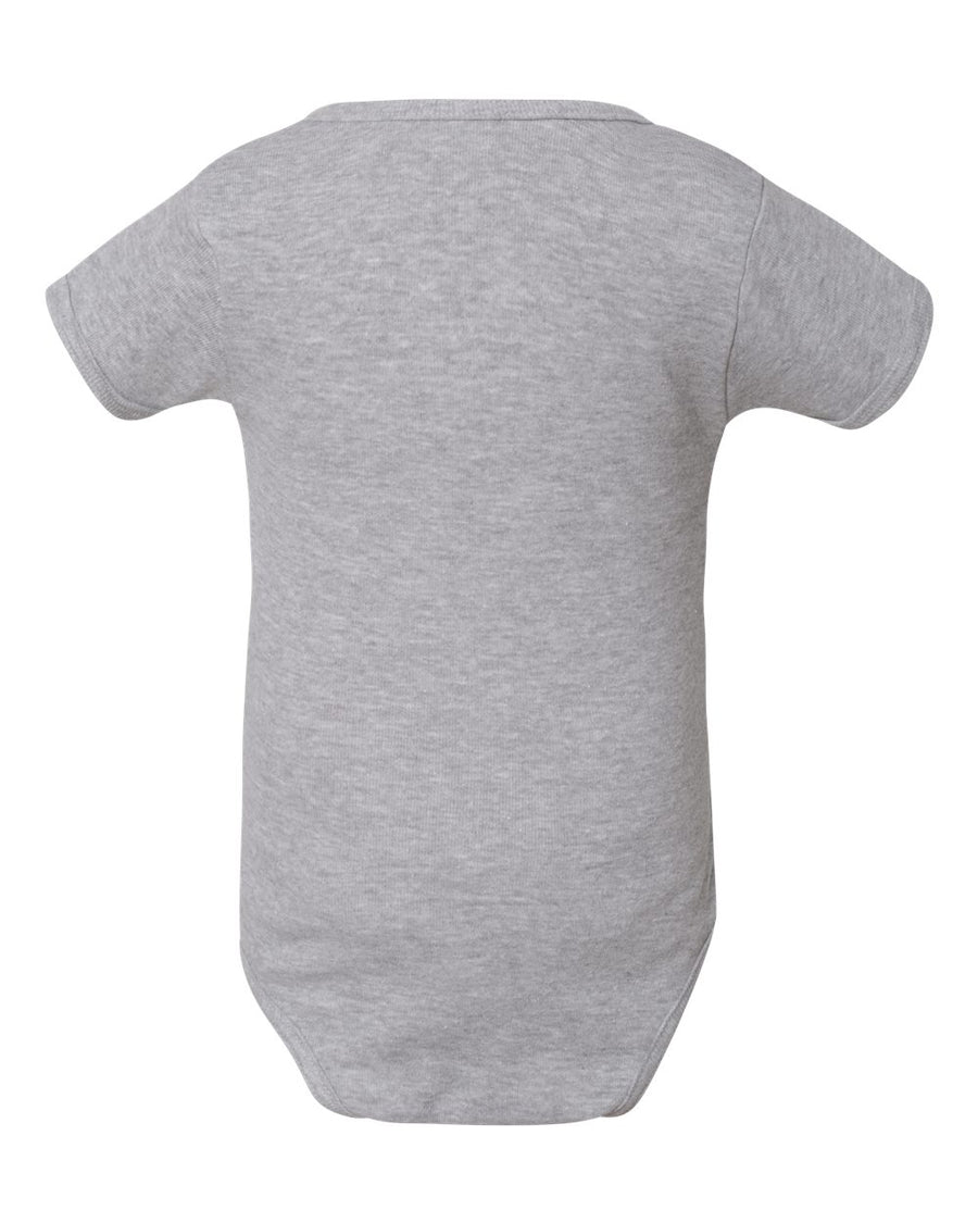 Infant Baby Rib Short-Sleeve One-Piece - Heather Gray