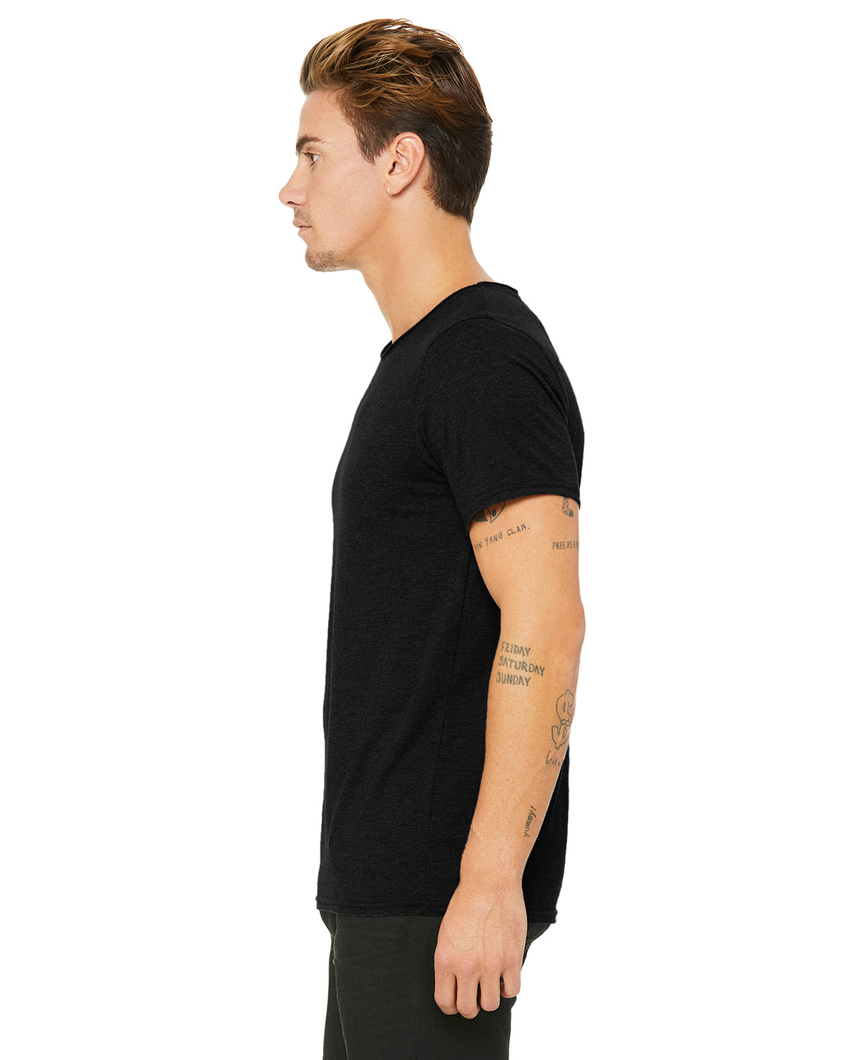 Men's Jersey Raw Neck T-Shirt - Heather Dark Gray