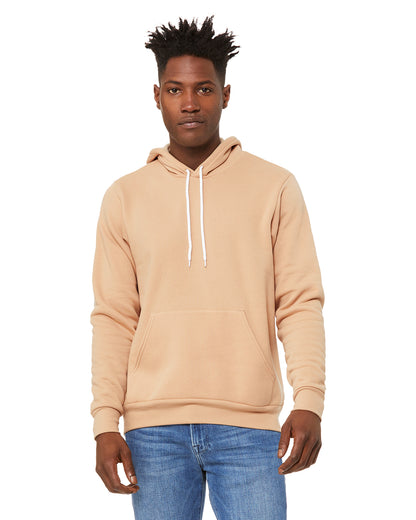 Unisex Sponge Fleece Pullover Hoodie - Heather Sand Dune
