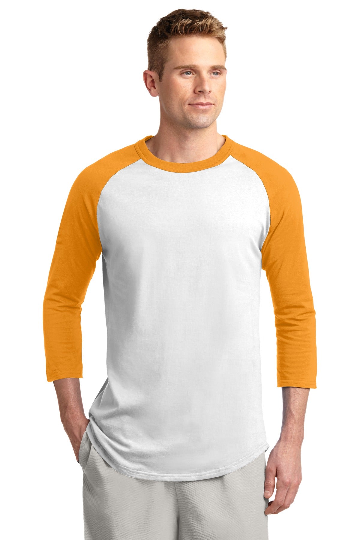 Unisex Colorblock Raglan Jersey - White / Gold
