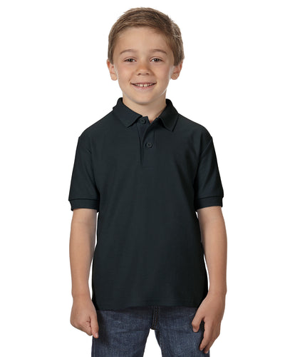 Youth Double Piqué Polo - Black