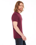 Unisex Poly-Cotton Short-Sleeve Crewneck - Heather Cranberry