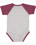 Infant Baseball Bodysuit - Vintage Heather / Vintage Burg