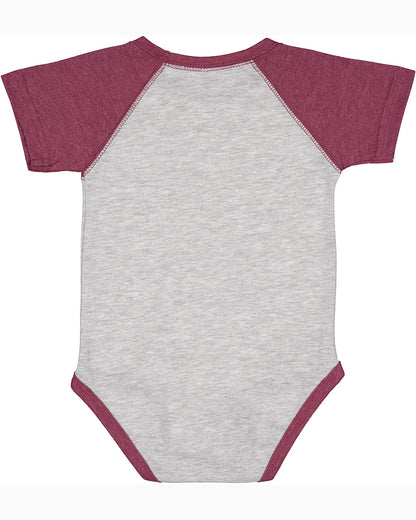 Infant Baseball Bodysuit - Vintage Heather / Vintage Burg