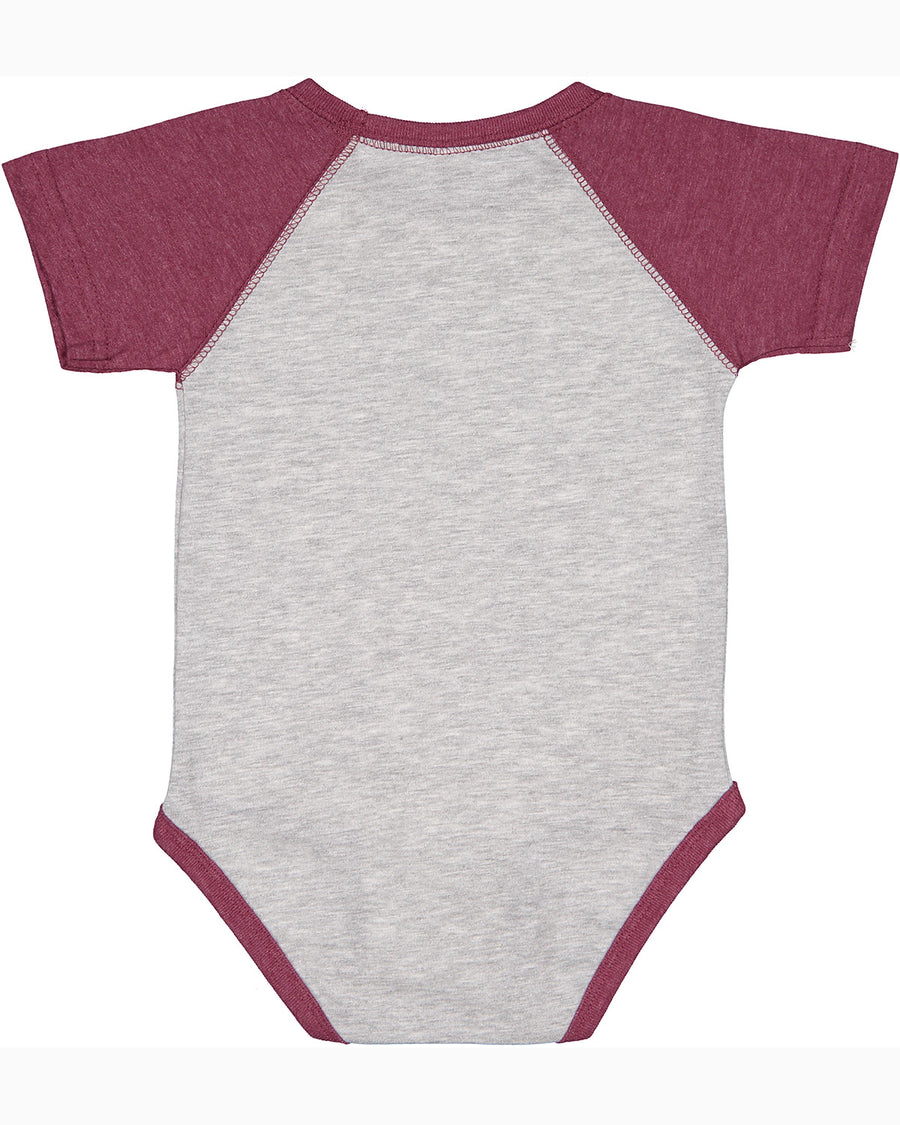 Infant Baseball Bodysuit - Vintage Heather / Vintage Burg