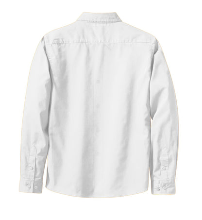 Women's Long Sleeve Easy Care Shirt - White / Light Stone