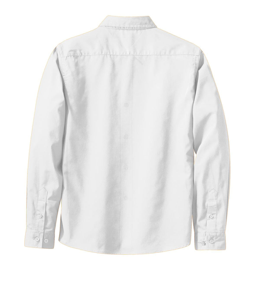 Women's Long Sleeve Easy Care Shirt - White / Light Stone