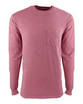Unisex Inspired Dye Long-Sleeve Crew with Pocket - Smoked Paprika