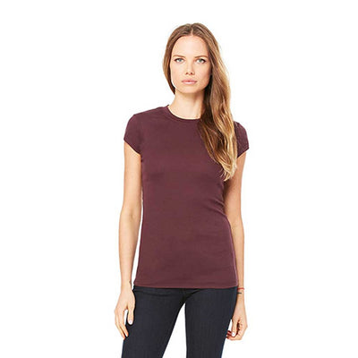 Women's Sheer Mini Rib Short-Sleeve T-Shirt - Plum