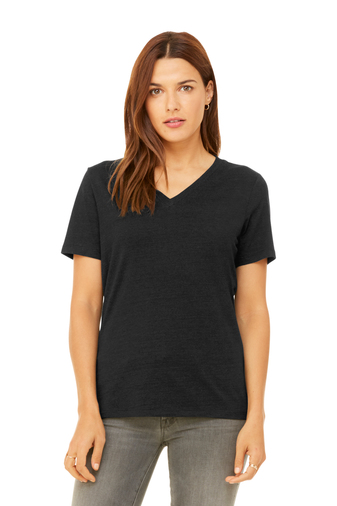 Women's Relaxed Jersey V-Neck T-Shirt - Heather Black