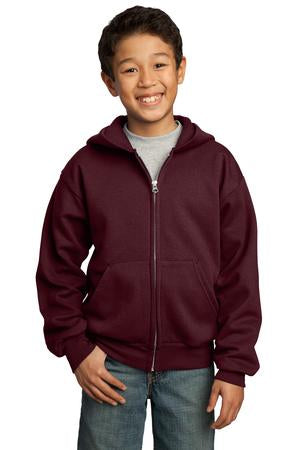 Youth Core Fleece Full-Zip Hoodie - Maroon
