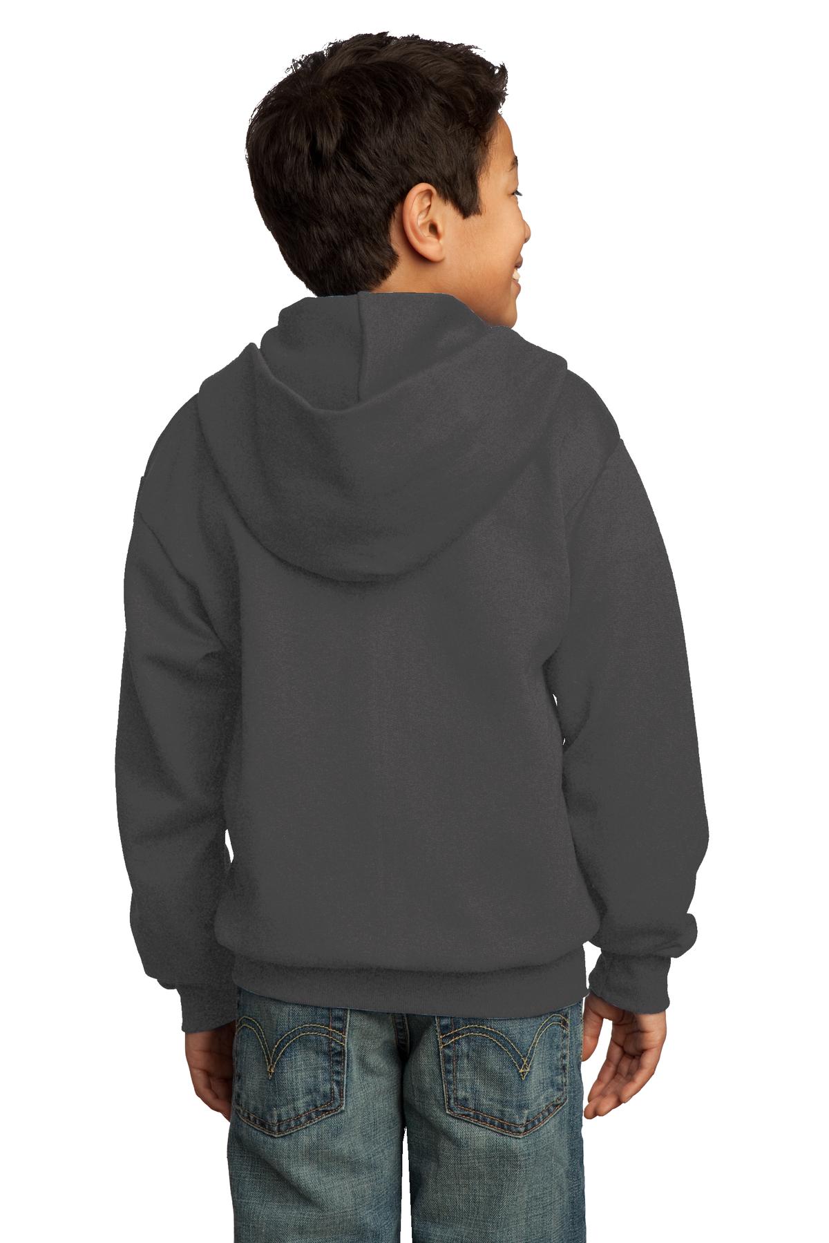Youth Core Fleece Full-Zip Hoodie - Charcoal