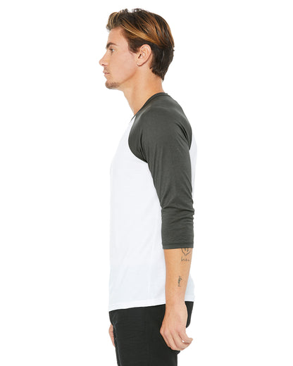 Unisex 3/4-Sleeve Baseball T-Shirt - White / Asphalt