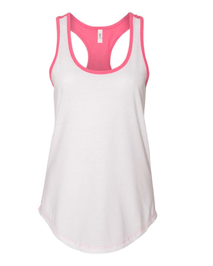 Women's Ideal Colorblock Racerback Tank - White / Hot Pink