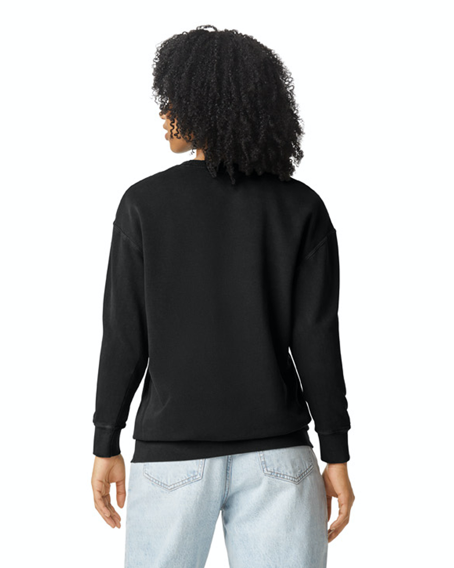 Unisex Lighweight Cotton Crewneck Sweatshirt - Black