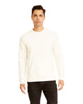 Unisex Long-Sleeve Crew with Pocket - White
