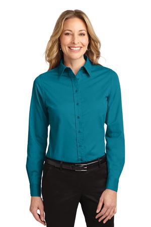 Women's Long Sleeve Easy Care Shirt - Teal Green