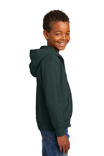Youth Core Fleece Full-Zip Hoodie - Dark Green