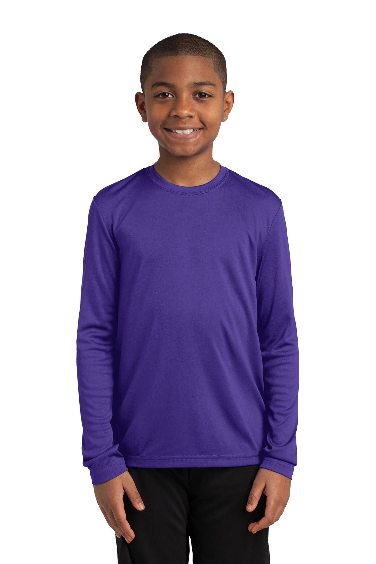 Youth Long Sleeve PosiCharge Competitor Tee - Purple