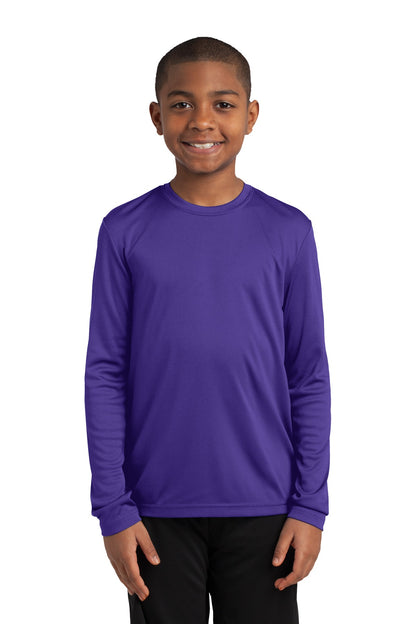 Youth Long Sleeve PosiCharge Competitor Tee - Purple
