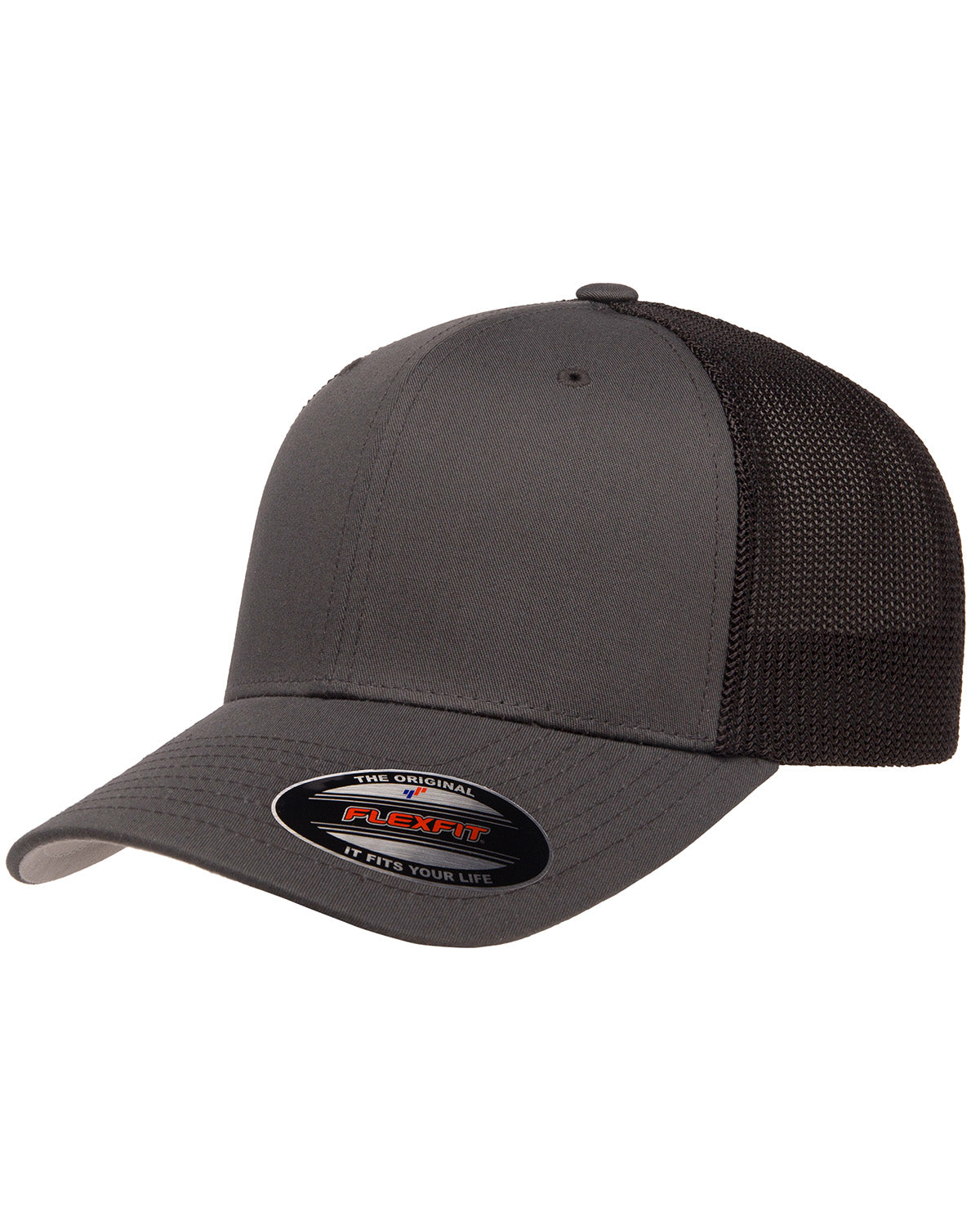 Unisex 6-Panel Trucker Cap - Charcoal / Black