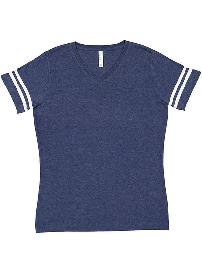 Women's Football T-Shirt - Vintage True Navy / Blend White