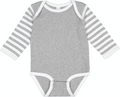 Infant Long-Sleeve Bodysuit - Heather / White / Heather White St