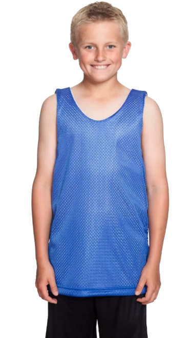 Youth Reversible Mesh Tank - Royal / White
